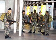 Thai soldiers on the streets of Bangkok 