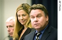 From right: Congressman Chris Smith, actress Mira Sorvino and Congressman Frank Wolf