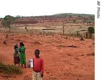 Children are seen hanging around dried watering holes at Tuka, in Ethiopia (File photo)