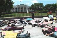 Demonstrators stage protest over Darfur in front of White House