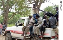 Gunmen from Islamic Courts Union parade through town of Balad, north of Mogadishu, June 7, 2006 