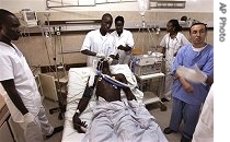 A malaria patient in a Dakar hospital