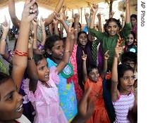 HIV affected children in a festive mood at a function in Hyderabad, 7 Dec 2006