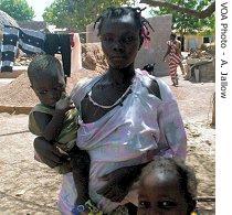 Mariama Wade brought her baby to the clinic to be treated for iodine deficiency, Guinea Bissau