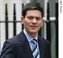 British Foreign Secretary David Miliband, Jun 2007