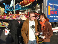 Lily with Dan Kirby, Communications Director of the Parade