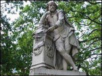 Shakespeare's statue in Leicester Square 