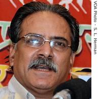 Nepal's Maoist leader Prachanda during today's news conference, in Kathmandu, 16 Apr 2007