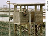 US guard at the military-run Camp Delta prison in Guantanamo Bay US Naval Base